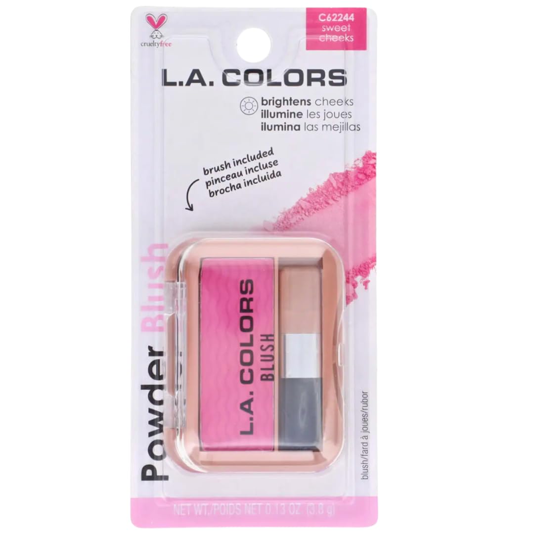 L.A Colors Powder Blush with Applicator, C62244 sweet cheeks, 0.13 Oz Beauty & Personal Care L.A. COLORS