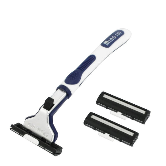 Ruilogod Men White Blue Non- Plastic Handle Manual Shaver w 3 Blades (id: eaf ddb 297 bc5 385 Beauty and Personal Care Ruilogod
