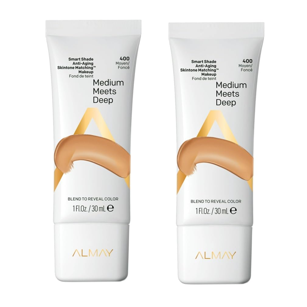 Pack of 2 Almay Smart Shade Anti-Aging Skintone Matching Makeup, Medium Meets Deep 400 Beauty & Personal Care Almay