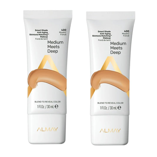 Pack of 2 Almay Smart Shade Anti-Aging Skintone Matching Makeup, Medium Meets Deep 400 Beauty & Personal Care Almay