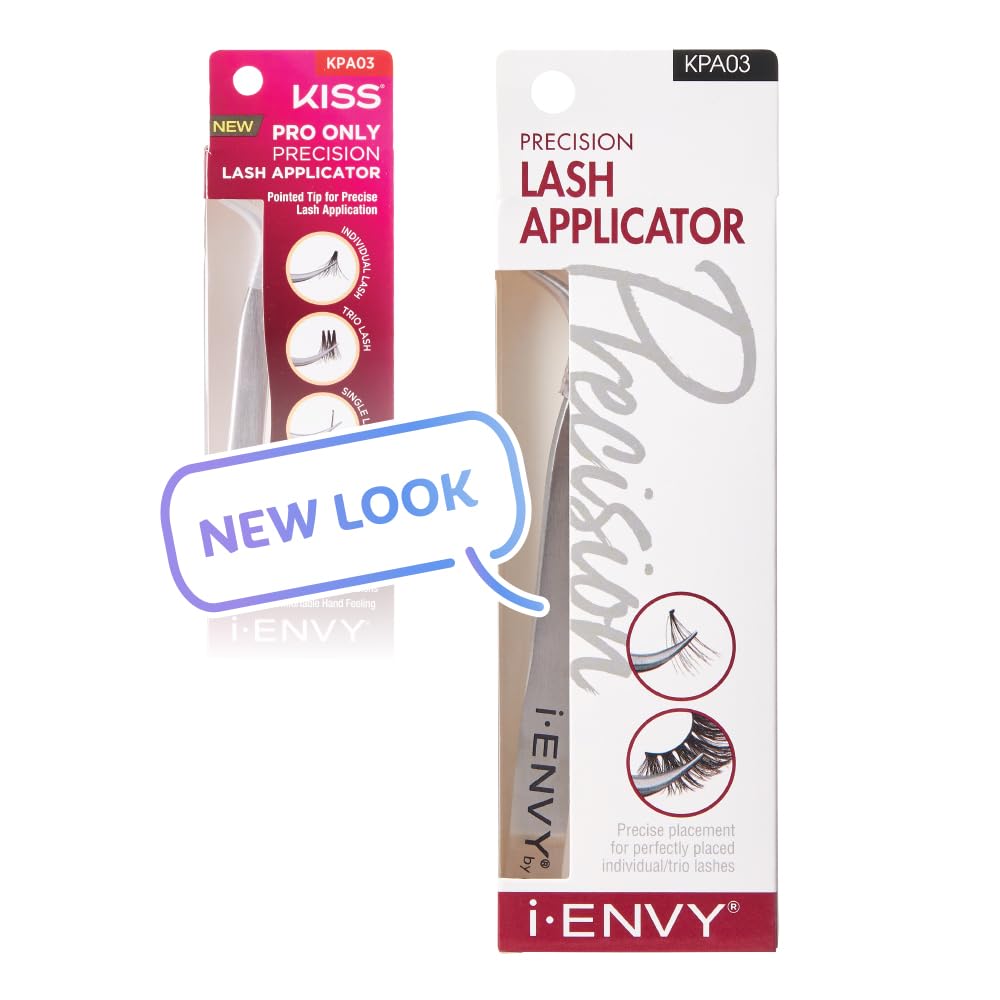iENVY by Kiss Lash Applicator Tool, Precision Professional DIY Fales Eyelashes Extension Tweezers, Stainless Steel Curved Design for Individual Beauty & Personal Care i•ENVY