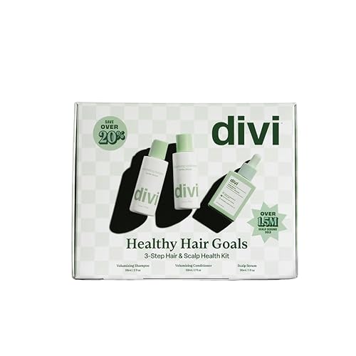 Divi Healthy Hair Goals Bundle - 30ml Hair Serum, 2 Fl Oz Volumizing Shampoo, & 2 Fl Oz Volumizing Conditioner Beauty & Personal Care divi