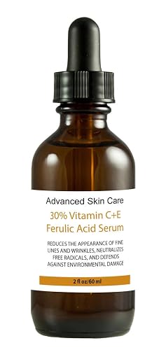 Vitamin C Serum for Face 30% (L Ascorbic Acid) 1% Ferulic acid Anti Aging with Hyaluronic Acid & Vitamin E - Brightening Formula for Improving Beauty & Personal Care Advanced Skin care