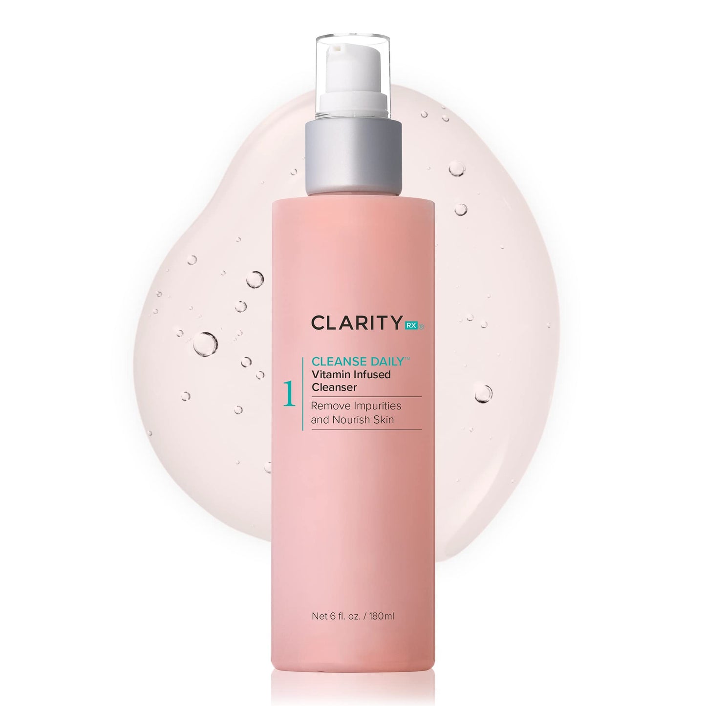 ClarityRx Cleanse Daily Face Wash, 6 Fl Oz, Vitamin-Infused Natural, Plant-Based Moisturizing Facial Cleanser with Vitamins & Antioxidants, Deep Beauty & Personal Care ClarityRx