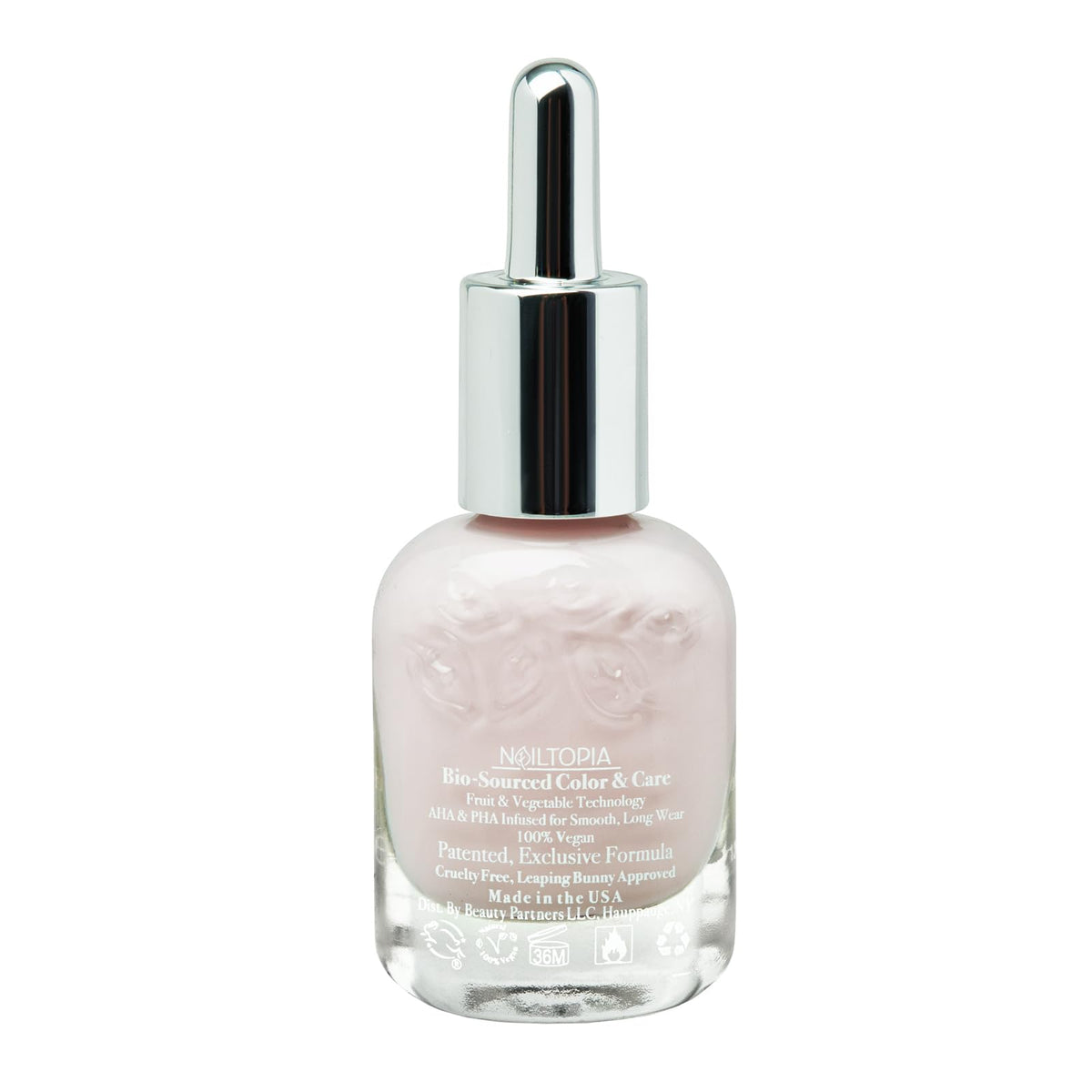 Nailtopia - Plant-Based Chip Free Nail Lacquer - Non Toxic, Bio-Sourced, Long-Lasting, Strengthening Polish - Kissin In The Rain (Light Pastel Pink)