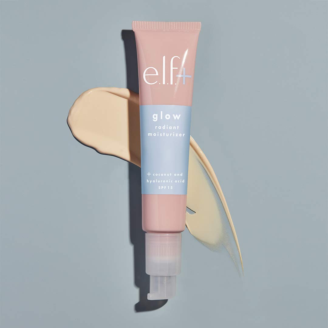 e.l.f. Glow Radiant Moisturizer SPF 15, Hydrating Moisturizer With SPF, Instant Glow, Infused With Hyaluronic Acid, Vegan , 1.2 Fl Oz Beauty & Personal Care e.l.f.