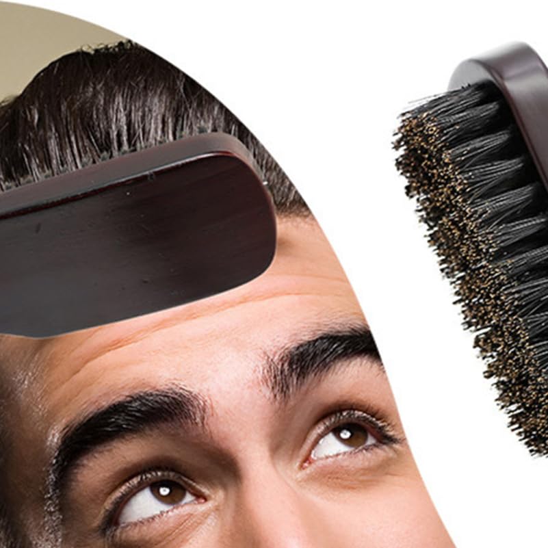 Healeved Beard Brush for Men Natural Bristle Small Portable Beard Comb Mustache Brush Gentle on Skin 6.29In Handle for Grooming and Shaping Beauty and Personal Care Healeved