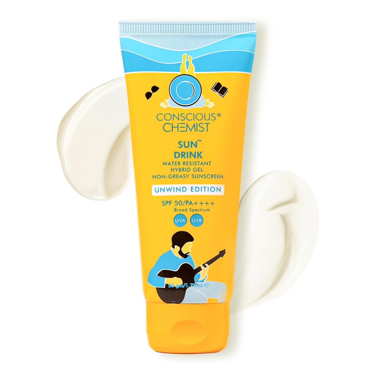 Conscious Chemist® Sun Drink Hybrid SPF 50 PA++++ Sunscreen Unwind Edition | Water Resistant , Ceramides & Milk Thistle Extract | UVA/UVB Protection | Beauty & Personal Care Conscious Chemist