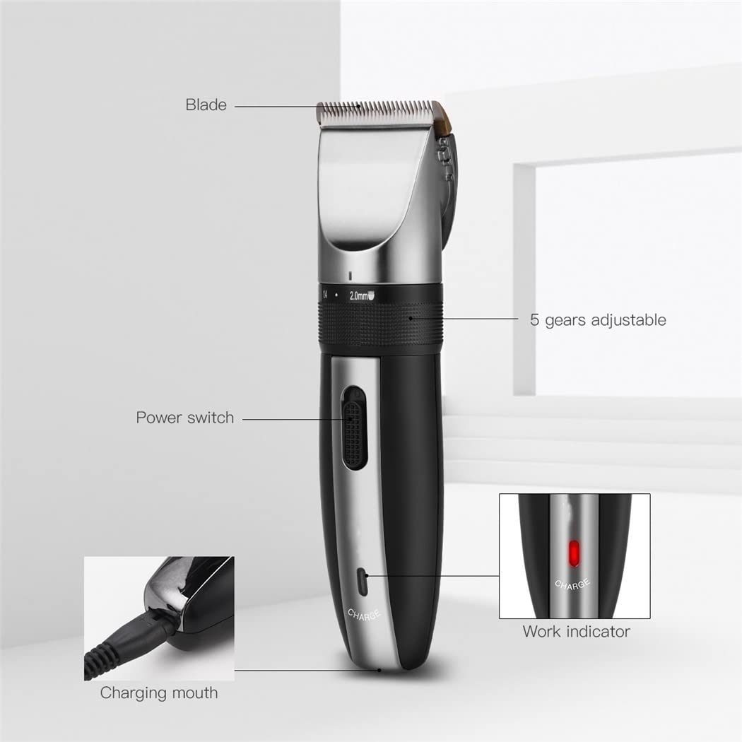 GLESVOWIO Pro Hair Clipper Men Hair Clipper Professional Beard Trimmer Cordless Shaving Machine Recargeable Haircut Razor Cutting Limit Comb Beauty and Personal Care GLESVOWIO