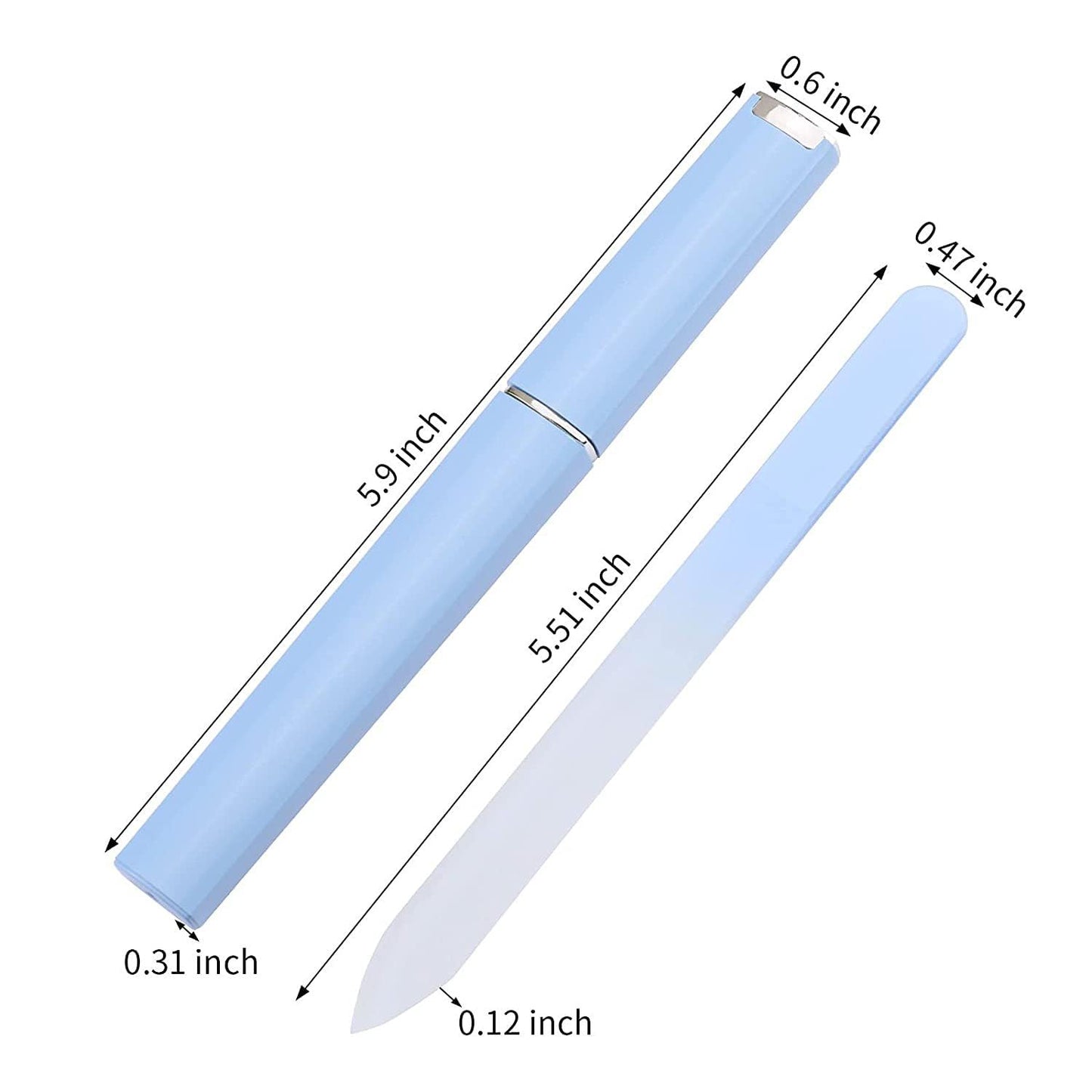 Aoshang 3 Pack Glass Nail File, Crystal Double Sided Etched Filing Surface Finger Nail Files for Professional Manicure/Pedicure Care with Case Beauty & Personal Care Aoshang