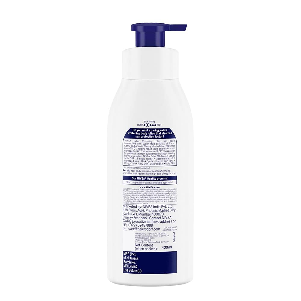 Nivea Body Lotion Natural Glow | Vitamin C SPF 15 | 400ml (13.52 Fl OZ) Beauty & Personal Care NIVEA