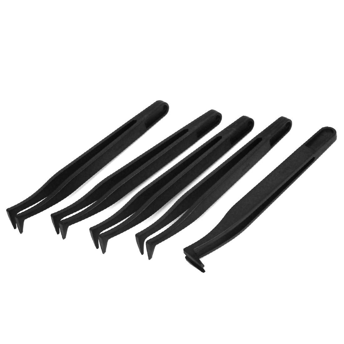 New Lon0167 5pcs 4.7in Featured Long Plastic Anti reliable efficacy Static 15mm Bent Tips Tweezer(id:6b6 f4 c1 0f8) Beauty and Personal Care Lon0167