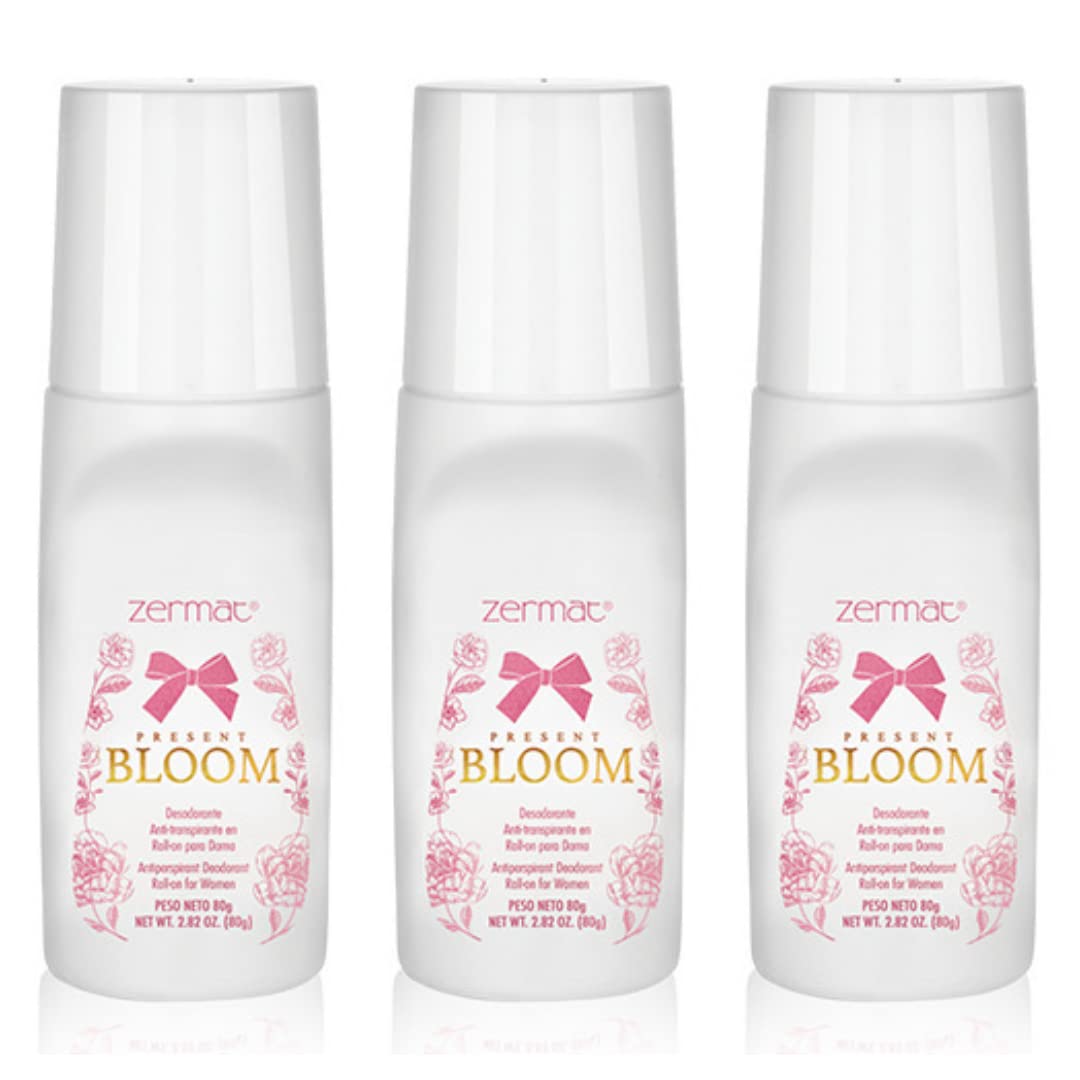 ZERMAT PRESENT BLOOM ROLL ON DEODORANT FOR WOMEN SET OF 3 Beauty and Personal Care Zermat