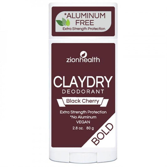 Clay Dry Bold Black Cherry Vegan Deodorant Zion Health 2.5 oz Stick Beauty and Personal Care Zion Health