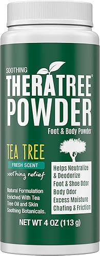 TheraTree Foot, Body and Shoe Powder with Tea Tree for Odor and Moisture Control with Organic and Natural Ingredients - Fresh Scent 4 oz Beauty & Personal Care Oleavine