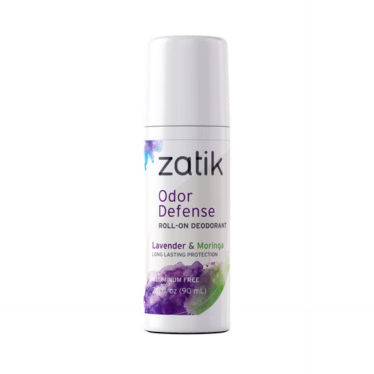 Zatik Naturals - Odor Defense Roll-on Deodorant, Lavender and Moringa, Cruelty-free Vegan, pH Balanced, Bio-degradable, free from Aluminum, Parabens Beauty and Personal Care Zatik