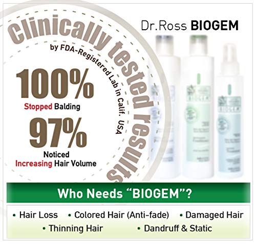 Dr ROSS' BIOGEM Clinically Proven Hair Loss Hair Care : Shampoo, Conditioner 10 Ounces for Oily Scalp Safety, Efficacy Test 100 Percent Stopped Beauty & Personal Care Dr Ross' BIOGEM (Appolos, Inc.)