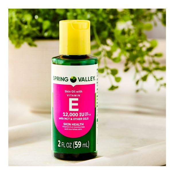 Spring Valley Vitamin E Oil with Keratin, 12,000 IU, Skin Care Moisturizer, 2 fl oz | Moisturizing Oil for Healthy, Smooth & Hydrated Skin | Beauty & Personal Care H4U