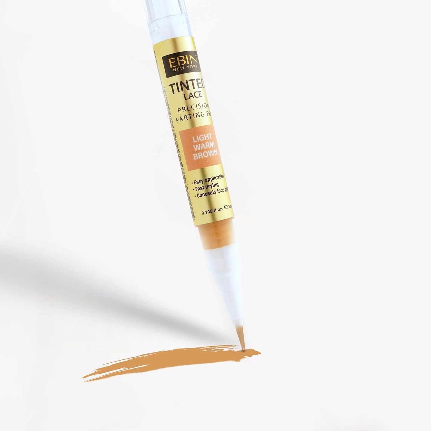 Tinted Lace Precison Parting Pen Light Warm Brown 0.105oz -Wig Lace Tint with Brush Applicatior, Easy to use, Long Lasting Formula, Blends Natural Beauty & Personal Care EBIN NEW YORK
