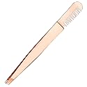 Amaok Eyebrow Tweezer with Comb - Tweezer Slant Tip, Professional Stainless Steel Slant Tip Tweezer - The Best Gold Precision Eyebrow Tweezers Beauty & Personal Care Amaok