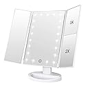 WEILY Makeup Mirror with 21 LED Lights,Two Power Supply Modes, Adjustable Touch Screen and 1x/2x/3x Magnification Tri-Fold Vanity Mirror,Chargeable Beauty & Personal Care WEILY