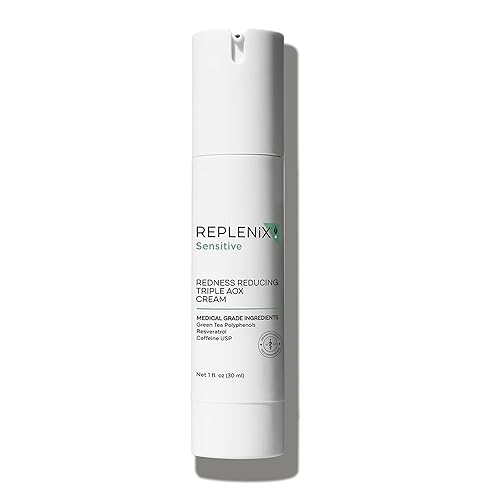 Replenix Redness Reducing Triple AOX Cream, Hydrating Medical-Grade Antioxidant Facial Treatment with Soothing Green Tea for Sensitive Skin (1 fl. oz) Beauty & Personal Care Replenix