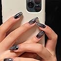 BABALAL Square Press On Ombre Glue On Short Squoval Acrylic Nails - Glossy Black Full Cover Nails for Women & Girls Beauty & Personal Care BABALAL