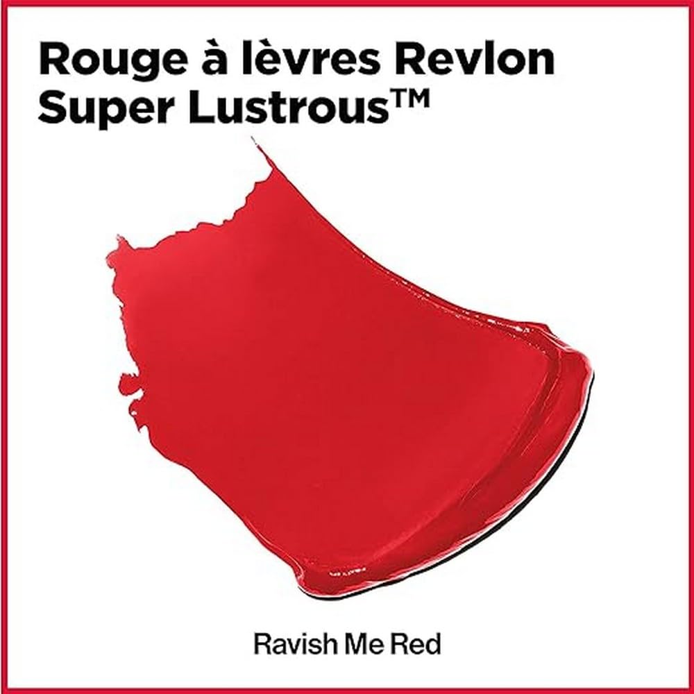 Revlon Super Lustrous Lipstick, with Vitamin E and Avocado Oil, Cream Lipstick, 654 Ravish Me Red, 0.15 oz (Pack of 2) Beauty & Personal Care REVLON