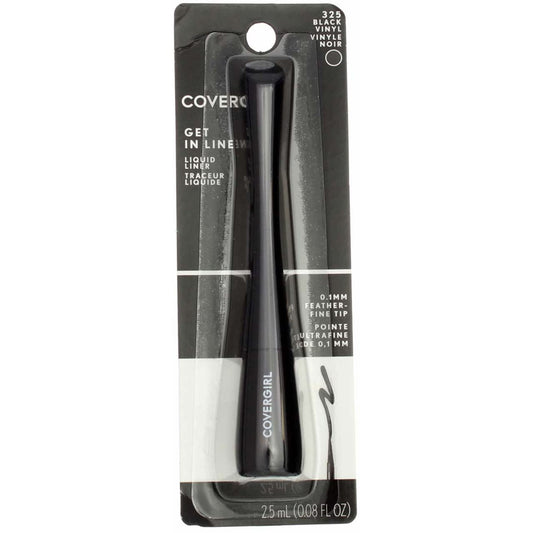 COVERGIRL Get In Line Liquid Eyeliner, Black Vinyl, 0.08 fl oz (2.5 ml) (Pack of 4)4