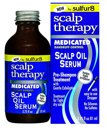 SULFUR8 Scalp Therapy Oil Serum - Medicated Anti-Dandruff Treatment for Itchy, Dry, Flaky Scalp - Lightweight Serum for All Hair Types, Promotes