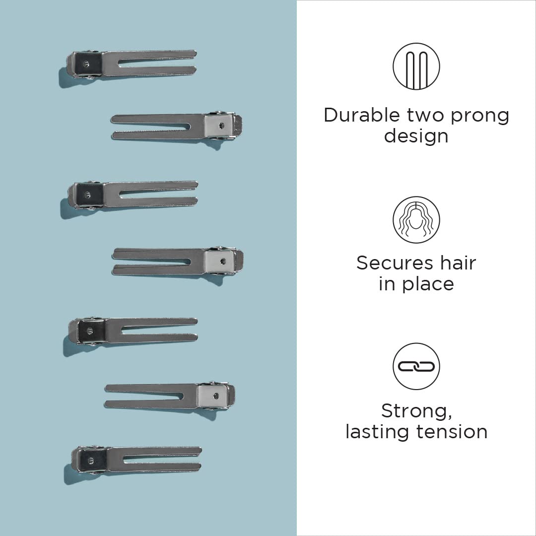 Diane Double Prong Hair Clips for Women, Girls For Holding Rollers or Hair 1.75 Inches Long Silver D17, 80 Count (Pack of 1) Beauty & Personal Care Diane