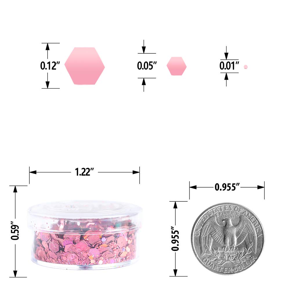 Holographic Chunky Sequins 12 Colors Mixed Laser Cosmetic Glitter for Face, Body, Eye, Hair, Nail Art, Lip Gloss - Festival Glitter Makeup Beauty & Personal Care Estanoite