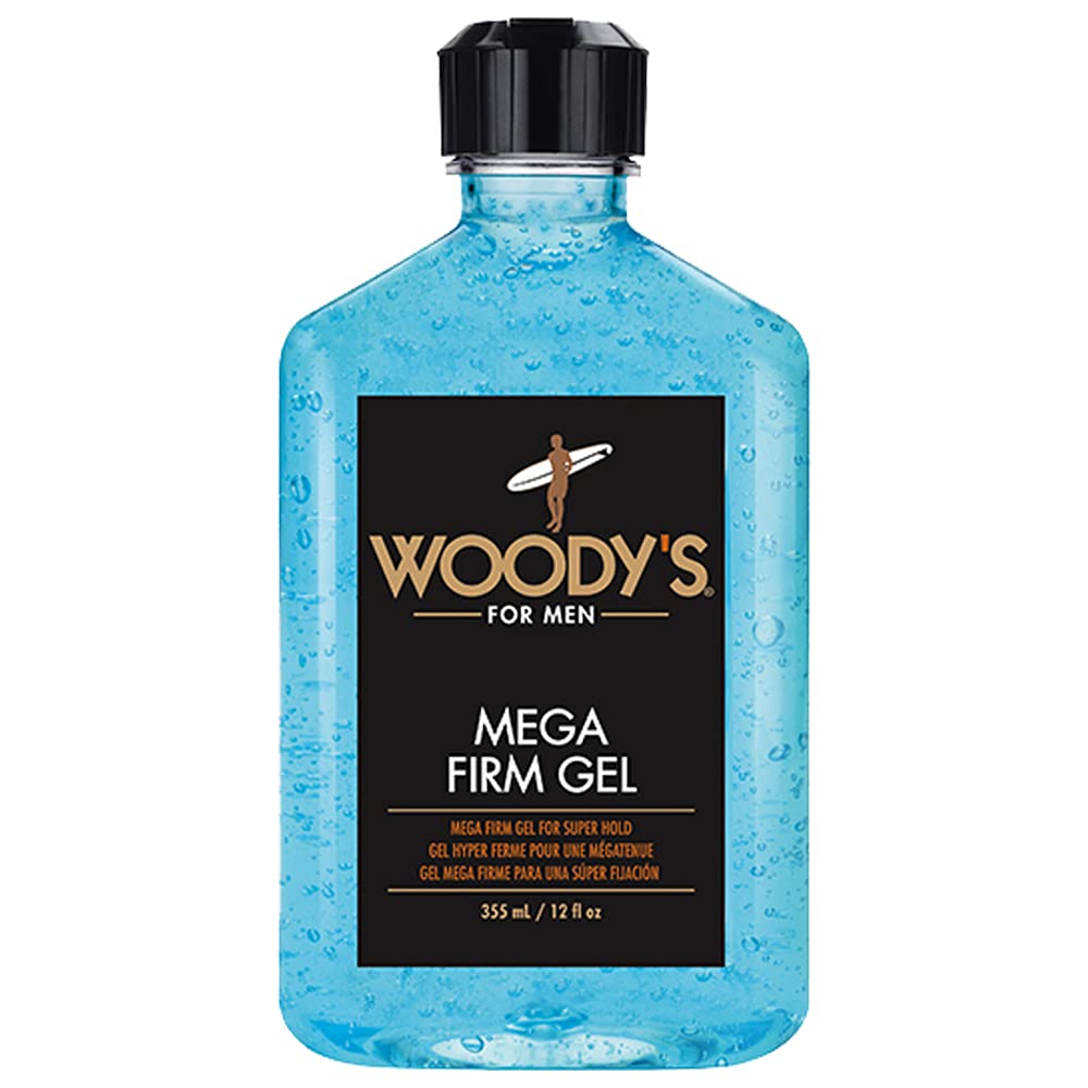 Woody's Mega Firm Hair Gel for Men, Strong Hold, Alcohol-Free, No Flakes, Men's Hair Gel for Strong Hold Styling, Mens Styling Gel - 12 fl oz Beauty & Personal Care Woody's