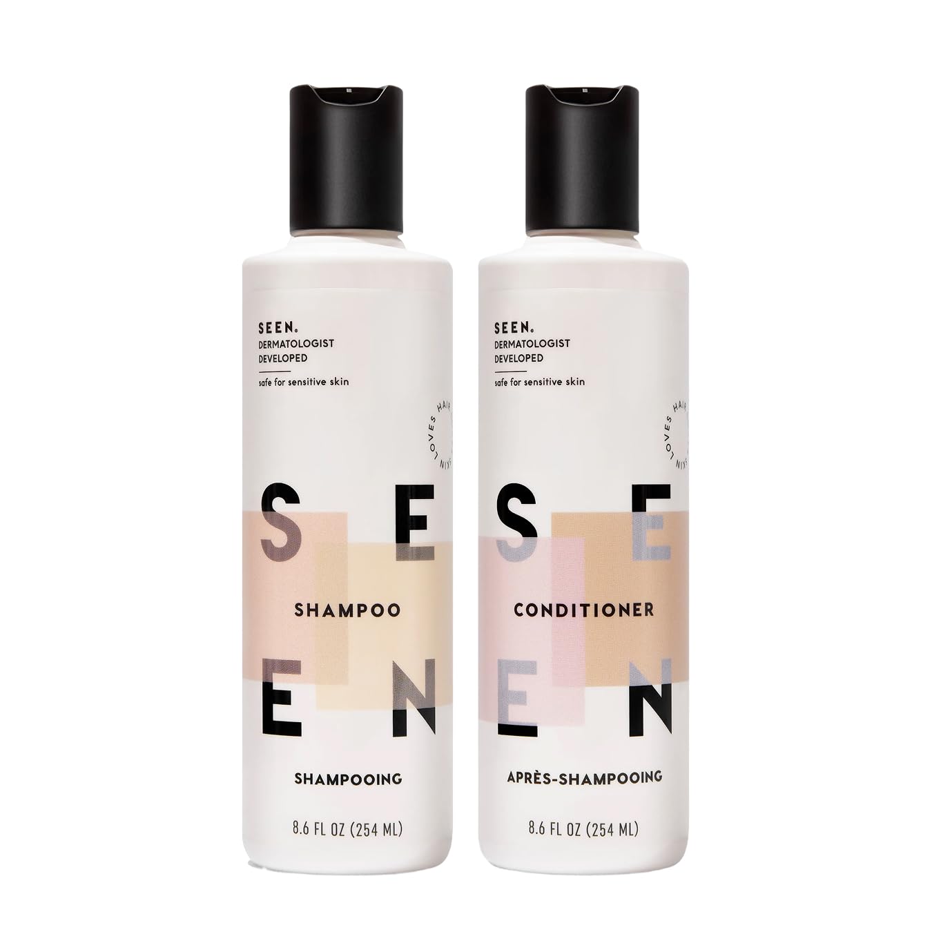 SEEN Shampoo & Conditioner Bundle, Scented - Non-Comedogenic Hair Care Set, Dermatologist-Developed, Safe for Sensitive, Eczema & Acne-Prone Skin Beauty & Personal Care SEEN