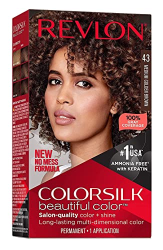 Revlon ColorSilk Hair Color [43] Medium Golden Brown 1 ea (Pack of 6) Beauty & Personal Care REVLON
