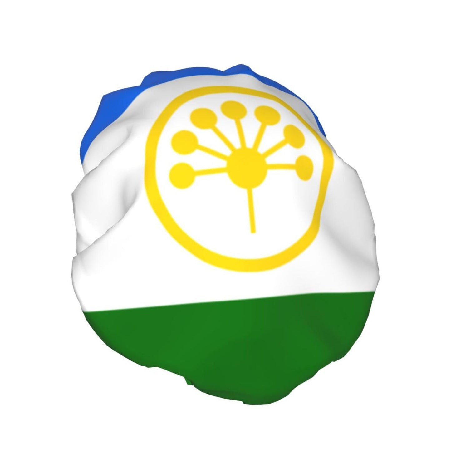 Bashkortostan Flag Prints Shower Cap Double Layer Lined Waterproof Bathing Shower Hat Beauty and Personal Care Hayyett