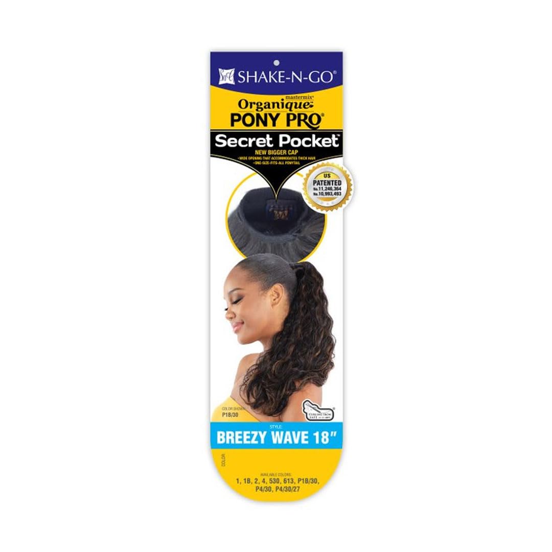 Shake N Go Organique Pony Pro Secret Pocket Ponytail - Breezy Wave 18" (Color : P4/30/27)