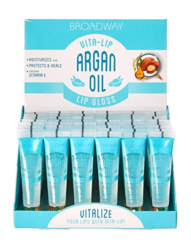 Ruby Kisses Broadway Vita-Lip Clear Lip Gloss (Argan Oil 48 Pack), Ultra-Hydrating & Soothing Formula with Multi-Vitamin Oils, High-Shine Non-Sticky Beauty & Personal Care Ruby Kisses