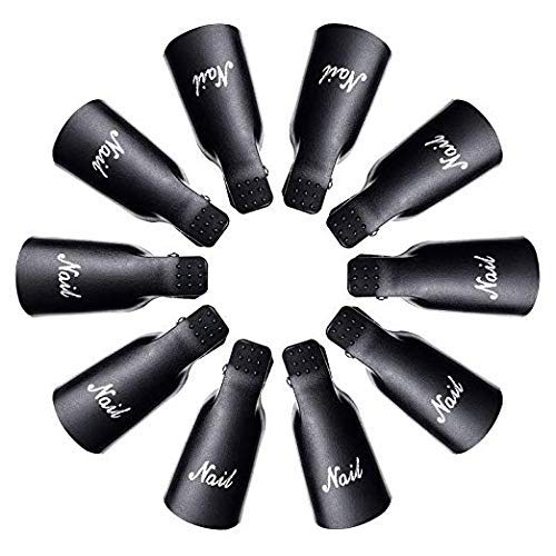 Nail Polish Gel Remover Tools Kit, Soak Off Cap Clip 10pcs, Dispenser Bottle, 600PCS Cotton Pads Handle Brushes Finger Separators(Black-Set) Beauty and Personal Care HiMo