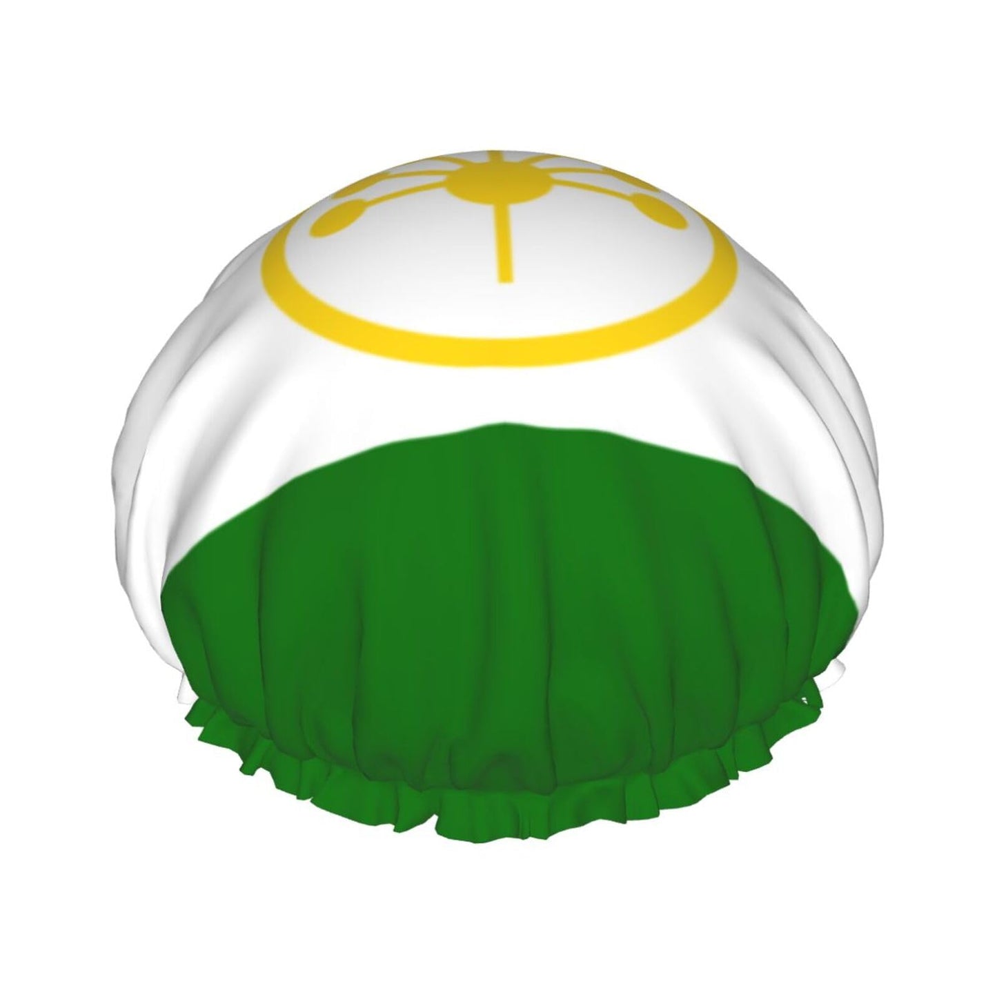 Bashkortostan Flag Prints Shower Cap Double Layer Lined Waterproof Bathing Shower Hat Beauty and Personal Care Hayyett