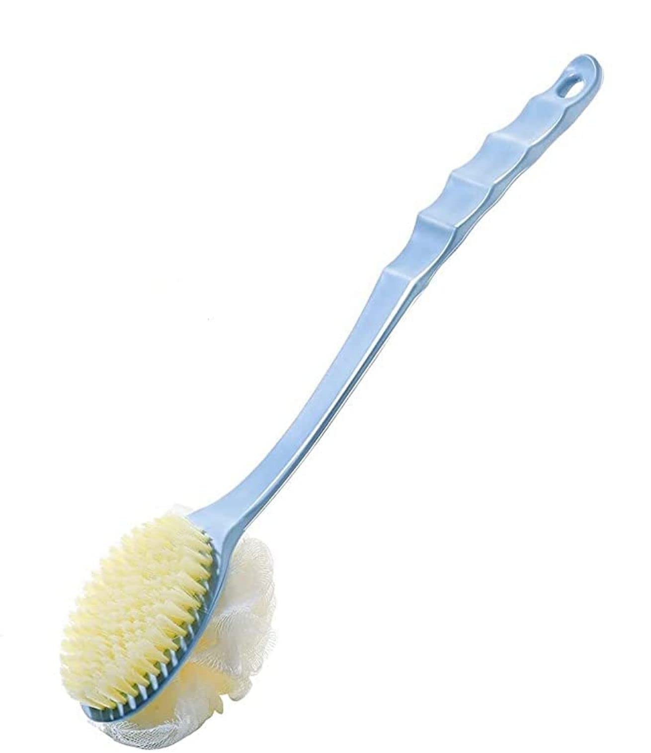 LAGET® 2 IN 1 Loofah with handle Body Brush,Bath shower Brush&Loofah Back Scrubber with Curved Long Handled for Skin Exfoliating Bath,Massage Bristles Beauty and Personal Care LAGET