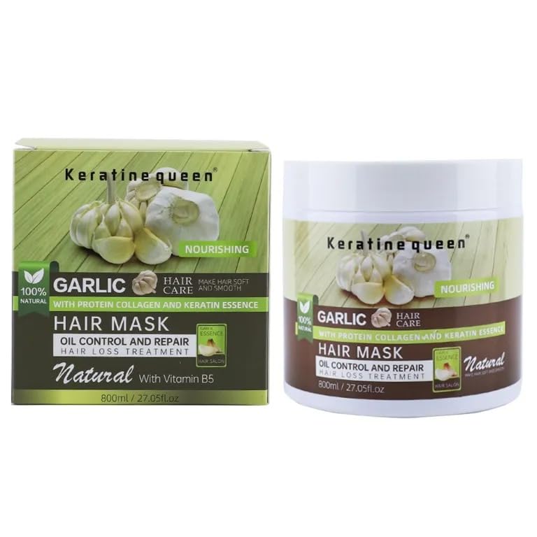 STYLE TREE Keratinequeen Garlic Hair Repair Set - Shampoo, Conditioner & Mask with Collagen & Keratin - 3-Piece Sulfate-Free Set for Hair Loss, Oil Beauty & Personal Care STYLE TREE Keratinequeen