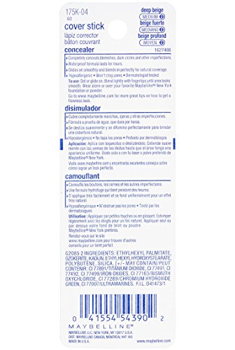 Maybelline New York Cover Stick Corrector Concealer, Deep Beige, 0.16 oz. Beauty & Personal Care MAYBELLINE