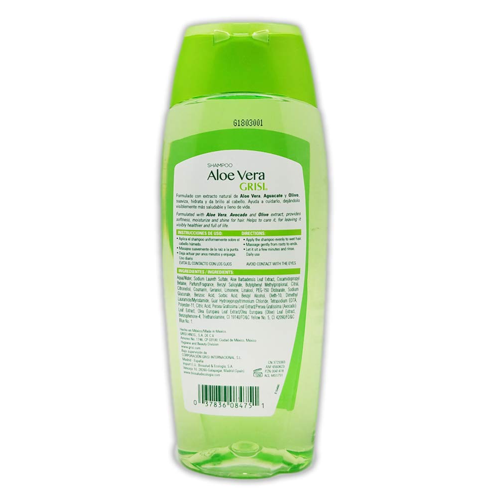 Grisi Aloe Vera Shampoo | Moisturizing Hair Product with Aloe Extract, Paraben-Free for Soft, Shiny Hair - 13.5 Fl Ounces Beauty & Personal Care Grisi