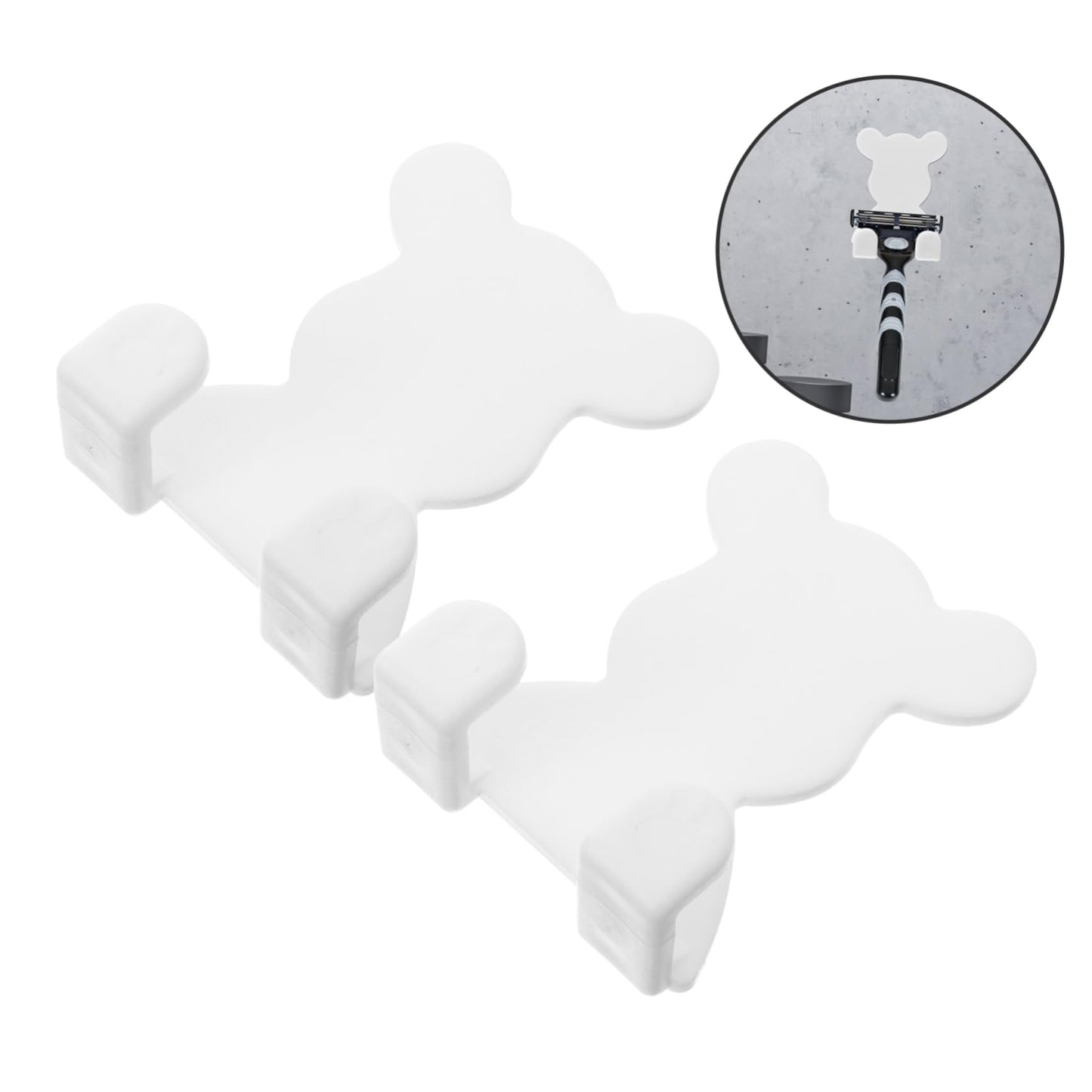 DOITOOL 2pcs shelfs Hooks shavers for Men Razors for Men Razor Brush Holder Stand Wall Mounted Holder Sticky Hook Bracket Shaving Brush Man Stainless Beauty and Personal Care DOITOOL