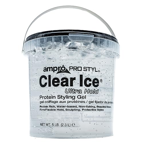 AmPro Pro Styl Clear Ice Styling Gel - Protects and Strengthens Your Strands - Non-Flaking, Alcohol Free, Vegan Formula - Flexible, Touchable Hold Beauty & Personal Care AmPro