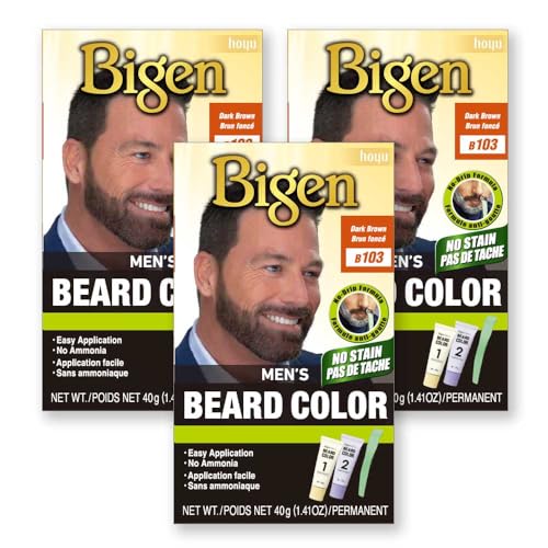 Bigen Men’s Beard Color 103 Dark Brown - 3 Pack Beauty & Personal Care Bigen