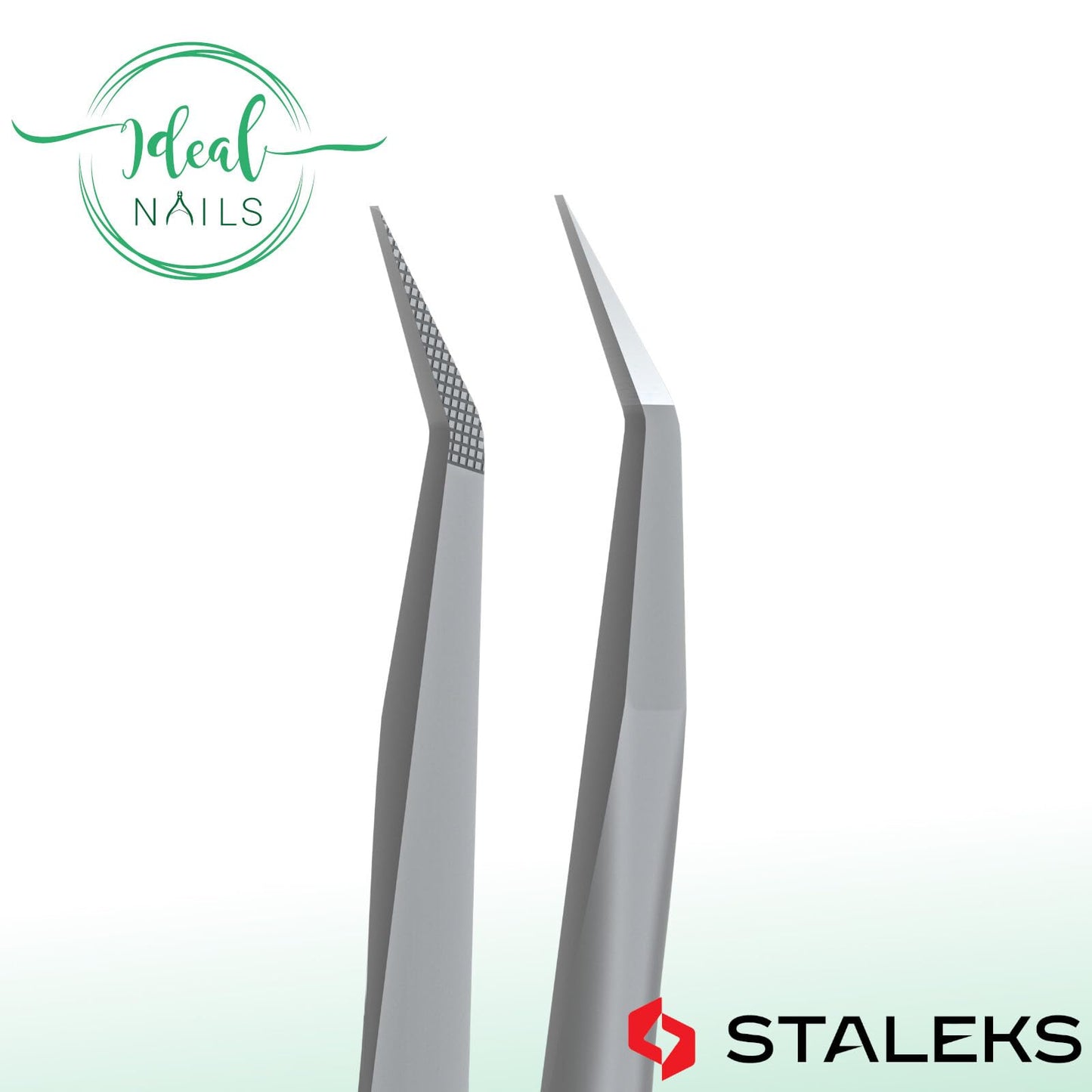 STALEKS PRO Expert 45 Type 8 Professional Eyelash Tweezers (Mini L-Shaped) - Stainless Steel with Nano-Notches for Volume & Mega-Volume Lash Beauty and Personal Care Staleks