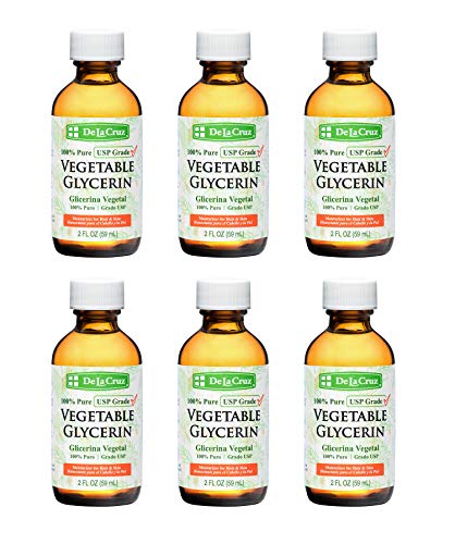 De La Cruz Vegetable Glycerin, 100% Pure Liquid Glycerine USP Grade for Hair, Skin and DIY Projects 2 FL. OZ. (6 Bottles) Beauty & Personal Care De La Cruz