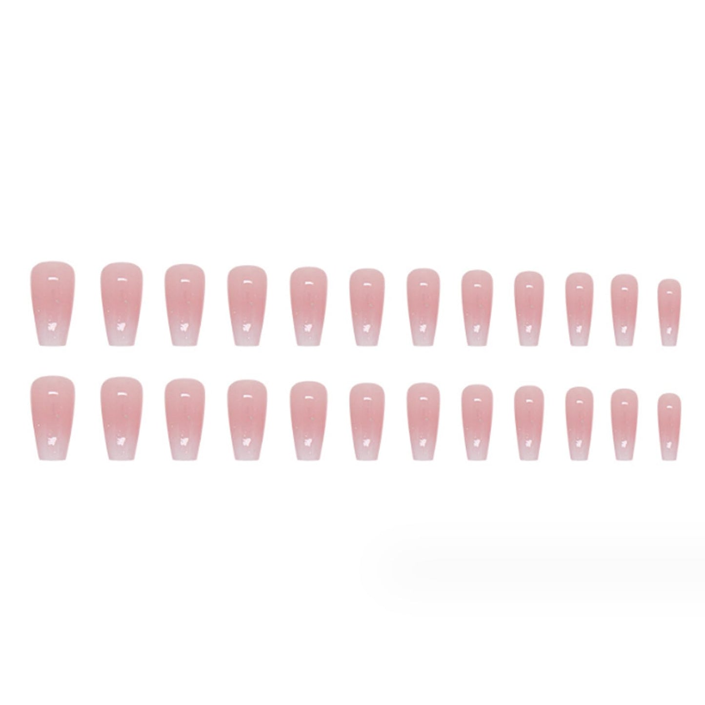Hkanlre Bling Coffin Press on Nails Fake Nails Tips Full Cover Medium False Gradient Nails for Women and Girls 24PCS (Coffin pink) Beauty and Personal Care Hkanlre